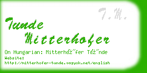 tunde mitterhofer business card